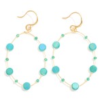 Wholesale metal Wire Loop Drop Earrings Faceted Bi Faced Glass Crystal Bead Stat