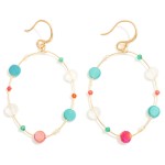 Wholesale metal Wire Loop Drop Earrings Faceted Bi Faced Glass Crystal Bead Stat