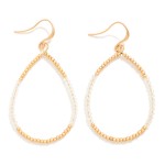 Wholesale beaded Teardrop Drop Earrings Gold Tones Faceted Beads L