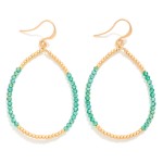 Wholesale beaded Teardrop Drop Earrings Gold Tones Faceted Beads L