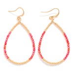 Wholesale beaded Teardrop Drop Earrings Gold Tones Faceted Beads L