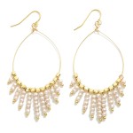 Wholesale teardrop Faceted Beaded Fringe Drop Earrings L