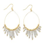 Wholesale teardrop Faceted Beaded Fringe Drop Earrings L
