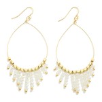 Wholesale teardrop Faceted Beaded Fringe Drop Earrings L