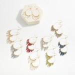 Wholesale teardrop Faceted Beaded Fringe Drop Earrings L