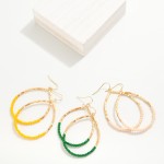 Wholesale beaded Teardrop Drop Earrings Gold Tones Faceted Beads L