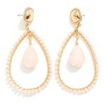 Wholesale beaded Wire Wrapped Teardrop Drop Earrings Faceted Glass Charm L