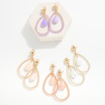 Wholesale beaded Wire Wrapped Teardrop Drop Earrings Faceted Glass Charm L