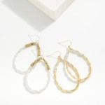 Wholesale two Twisted Wired Teardrop Drop Earrings L