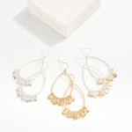Wholesale metal Teardrop Drop Earrings Hammered Metal Charm Tassels L