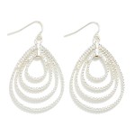 Wholesale textured Metal Swiveling Nested Teardrop Drop Earrings L