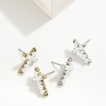Wholesale pearl Studded Cross Earrings L