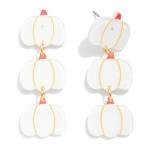 Wholesale linked Glitter Acetate Pumpkin Drop Earrings L