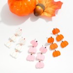 Wholesale linked Glitter Acetate Pumpkin Drop Earrings L