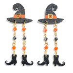 Wholesale linked Glitter Acetate Witch Hat Boots Faceted Bead Chain Links L