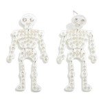 Wholesale linked Rhinestone Acetate Skeleton Drop Earrings L