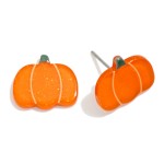 Wholesale glitter Acetate Pumpkin Stud Earrings L