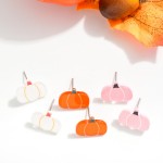 Wholesale glitter Acetate Pumpkin Stud Earrings L