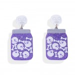 Wholesale acetate Jar Skull Bones Post Drop Earrings L