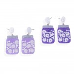 Wholesale acetate Jar Skull Bones Post Drop Earrings L