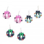 Wholesale glitter Acetate Halloween Wreath Drop Earrings L