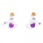 Wholesale acetate Trick Treating Ghost Post Drop Earrings Glitter Candy Corn Pos
