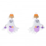 Wholesale acetate Trick Treating Ghost Post Drop Earrings Glitter Candy Corn Pos