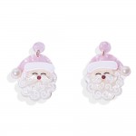 Wholesale acetate Santa Claus Post Drop Earrings Pearl Details L