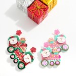 Wholesale acetate Santa Train Post Drop Earrings L