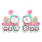 Wholesale acetate Santa Train Post Drop Earrings L