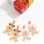 Wholesale acetate Cowboy Gingerbread Man Post Drop Earrings L