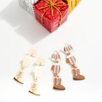 Wholesale acetate Linked Snow Gear Post Drop Earrings L