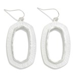 Wholesale brushed Metal Angled Oval Drop Earrings L