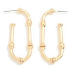Wholesale metal Bamboo Oval Hoop Earrings L