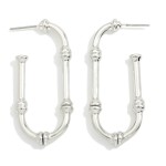 Wholesale metal Bamboo Oval Hoop Earrings L