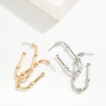 Wholesale metal Bamboo Oval Hoop Earrings L