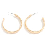 Wholesale ribbed Metal Hoop Earrings D