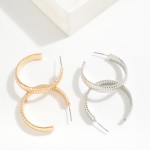 Wholesale ribbed Metal Hoop Earrings D