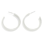 Wholesale ribbed Metal Hoop Earrings D
