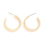 Wholesale ribbed Metal Hoop Earrings D