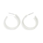 Wholesale ribbed Metal Hoop Earrings D