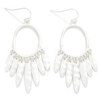 Wholesale hammered Metal Oval Drop Earrings Hammered Metal Tassels L