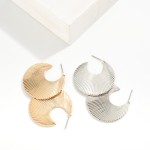 Wholesale ribbed Sun Rays Metal Hoop Earrings D