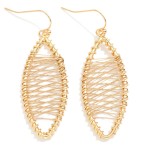 Wholesale metal Wire Wrapped Angled Oval Drop Earrings L
