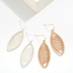 Wholesale metal Wire Wrapped Angled Oval Drop Earrings L