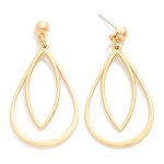 Wholesale layered Metal Teardrop Pointed Oval Drop Earrings L