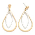 Wholesale layered Metal Teardrop Pointed Oval Drop Earrings L