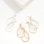 Wholesale layered Metal Teardrop Pointed Oval Drop Earrings L