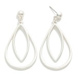 Wholesale layered Metal Teardrop Pointed Oval Drop Earrings L