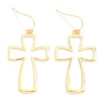 Wholesale rounded Metal Cross Drop Earrings L